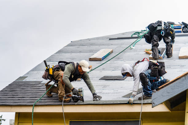 Professional Gutter Installation technician working in Cleburne, TX